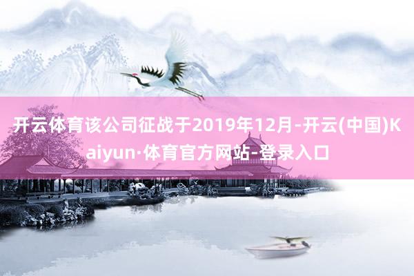 开云体育　　该公司征战于2019年12月-开云(中国)Kaiyun·体育官方网站-登录入口