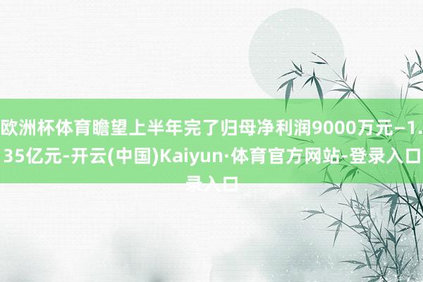 欧洲杯体育瞻望上半年完了归母净利润9000万元—1.35亿元-开云(中国)Kaiyun·体育官方网站-登录入口