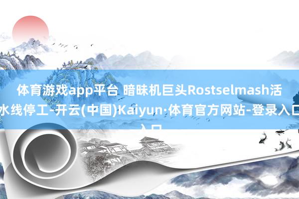 体育游戏app平台 暗昧机巨头Rostselmash活水线停工-开云(中国)Kaiyun·体育官方网站-登录入口