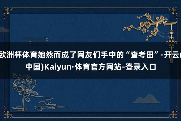 欧洲杯体育她然而成了网友们手中的“查考田”-开云(中国)Kaiyun·体育官方网站-登录入口